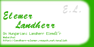 elemer landherr business card